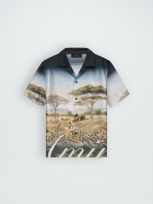 Camisas Amiri Cheetah Print Bowling Hombre Multicolor | 5836-QENPB