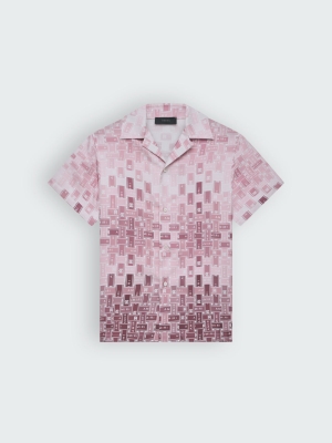 Camisas Amiri Gradient Tape Bowling Hombre Rosas | 6980-WUREQ