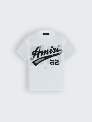 Camisetas Running Amiri 22 Mesh Hombre Blancas Negras | 3697-SRMQX