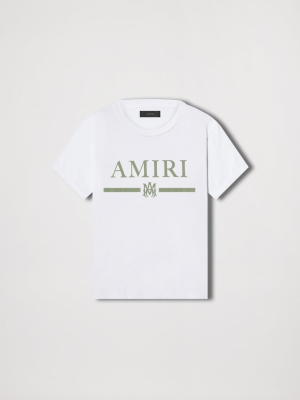 Camisetas Running Amiri Ma Bar Logo Hombre Blancas | 6547-OJSRW