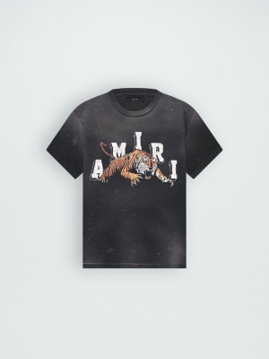 Camisetas Running Amiri Vintage Tiger Hombre Negras | 0167-XDRCM