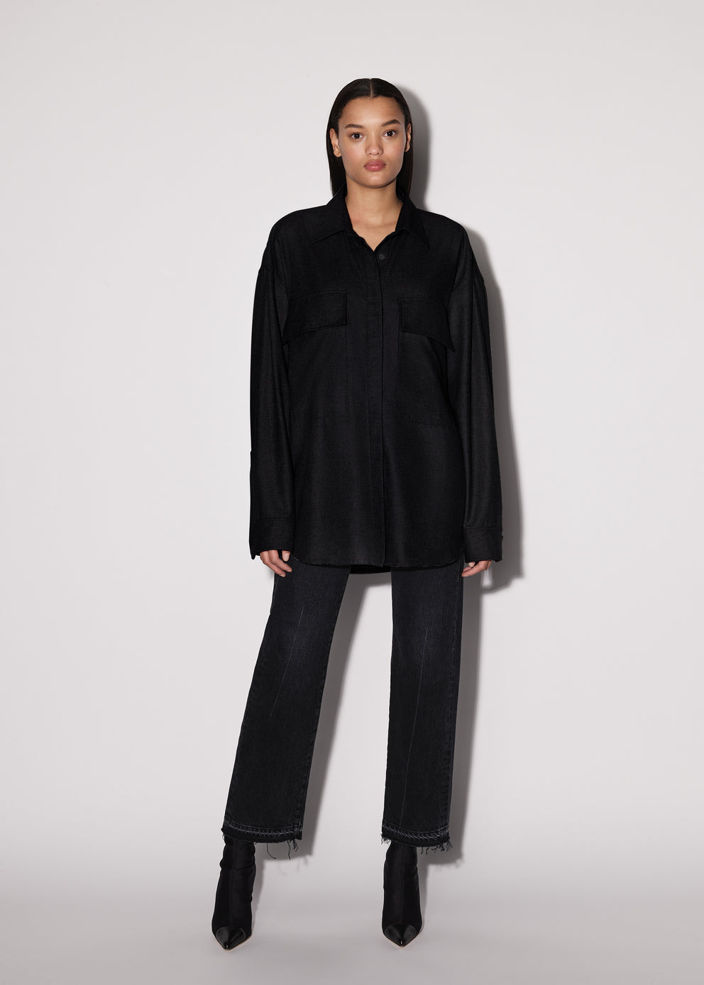 Camisas Amiri Cuero Workwear Mujer Negras | 2195-DKONG