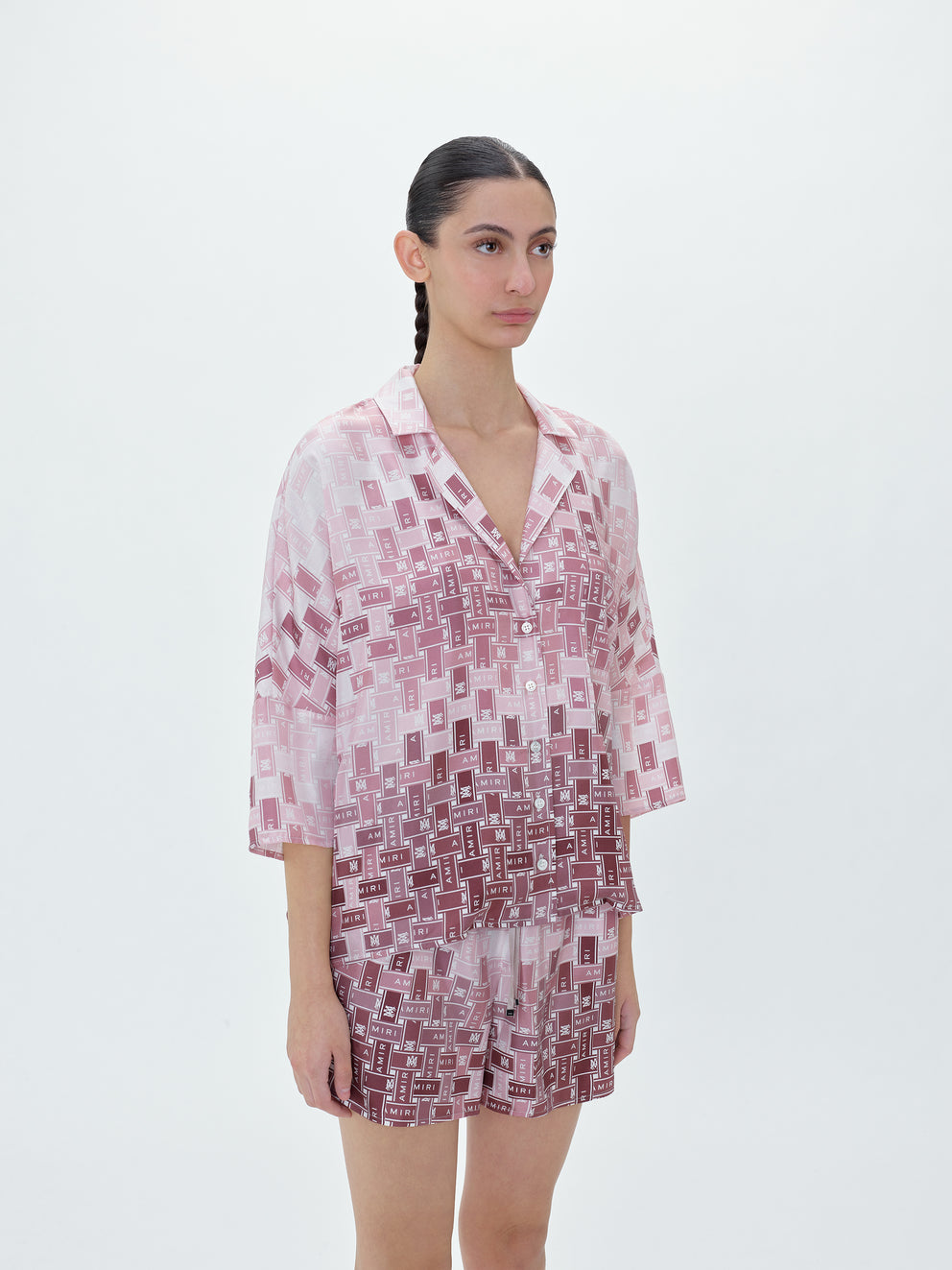 Camisas Amiri Gradient Tape Bowling Mujer Rosas | 7830-GNUSC