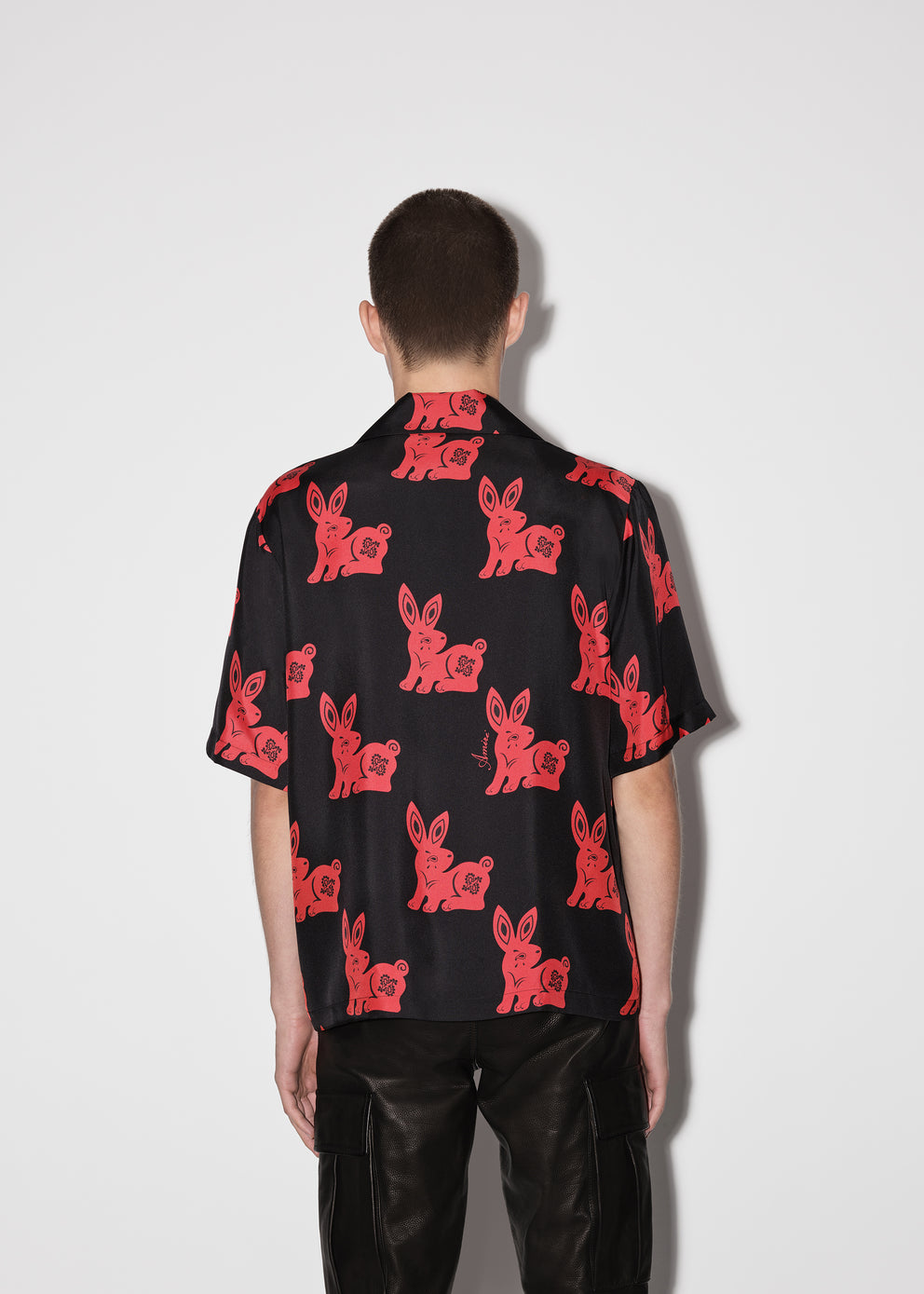 Camisas Amiri Rabbit Allover Bowling Hombre Negras Rojas | 6204-QCVBT