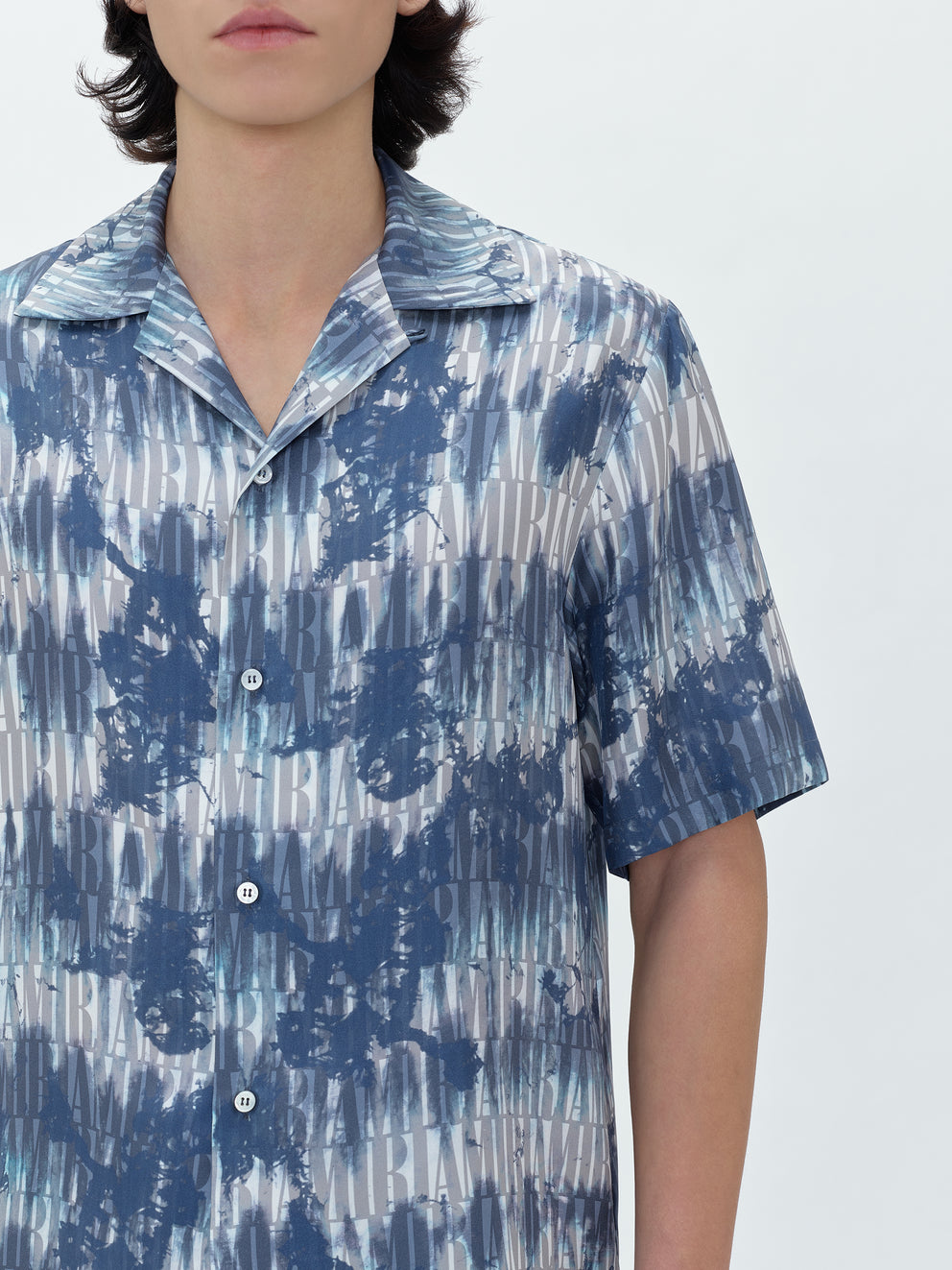 Camisas Amiri Tie Dye Bowling Hombre Azules | 8093-QZLXP