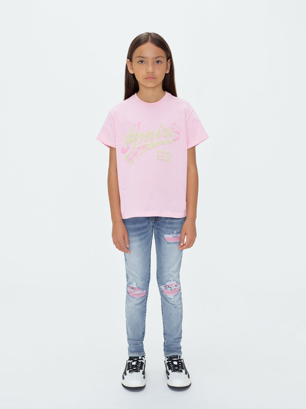 Camisetas Running Amiri 22 Niños Rosas | 8695-PWTIM