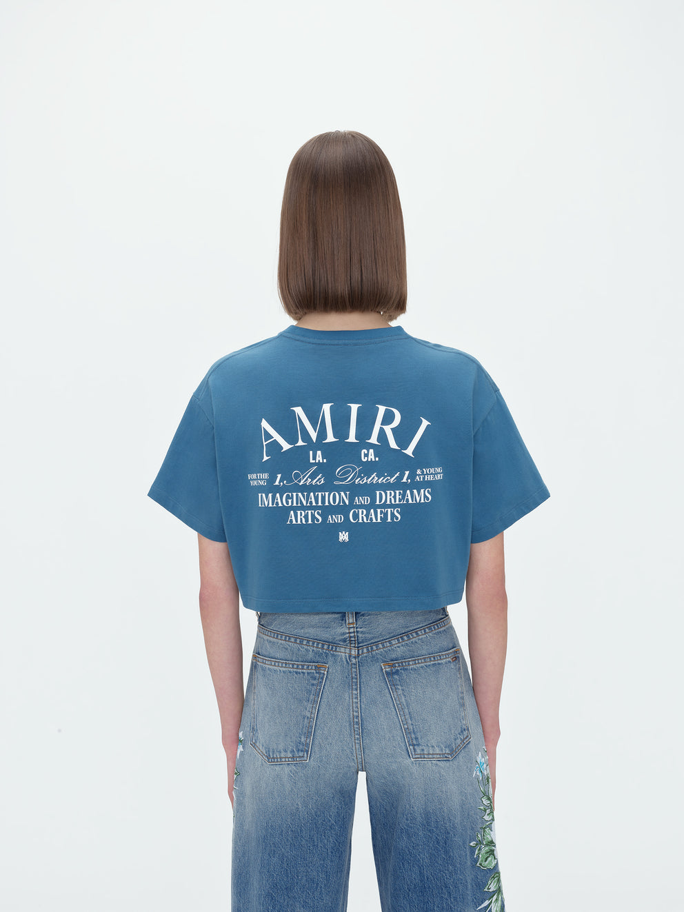 Camisetas Running Amiri Arts District Mujer Turquesa | 1069-LPUJC