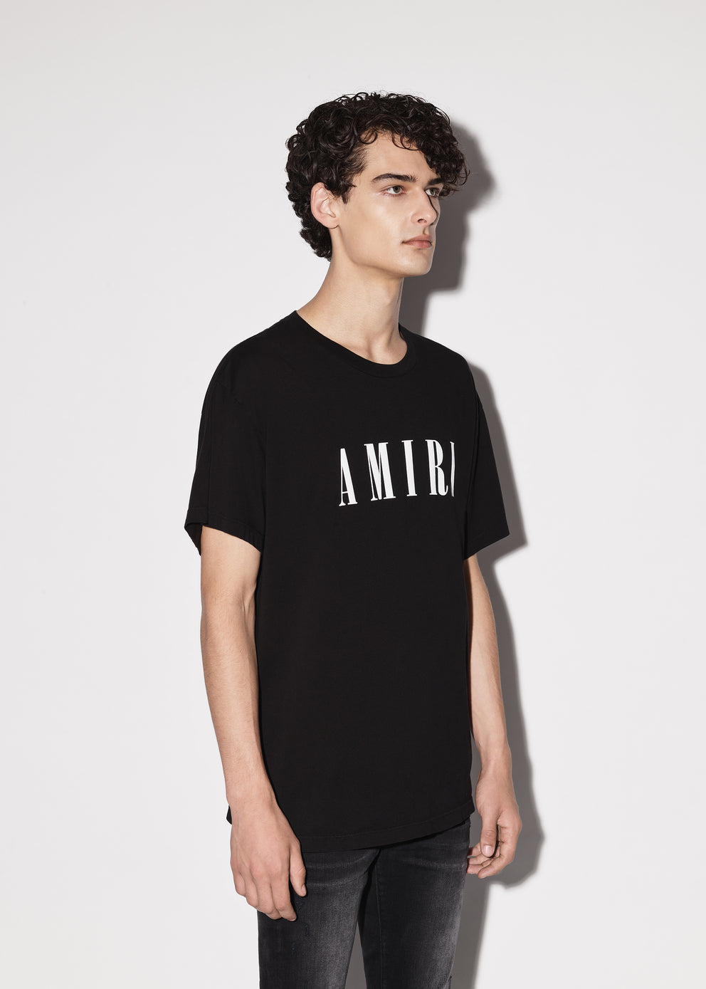 Camisetas Running Amiri Core Logo Hombre Negras | 9650-CMJDI
