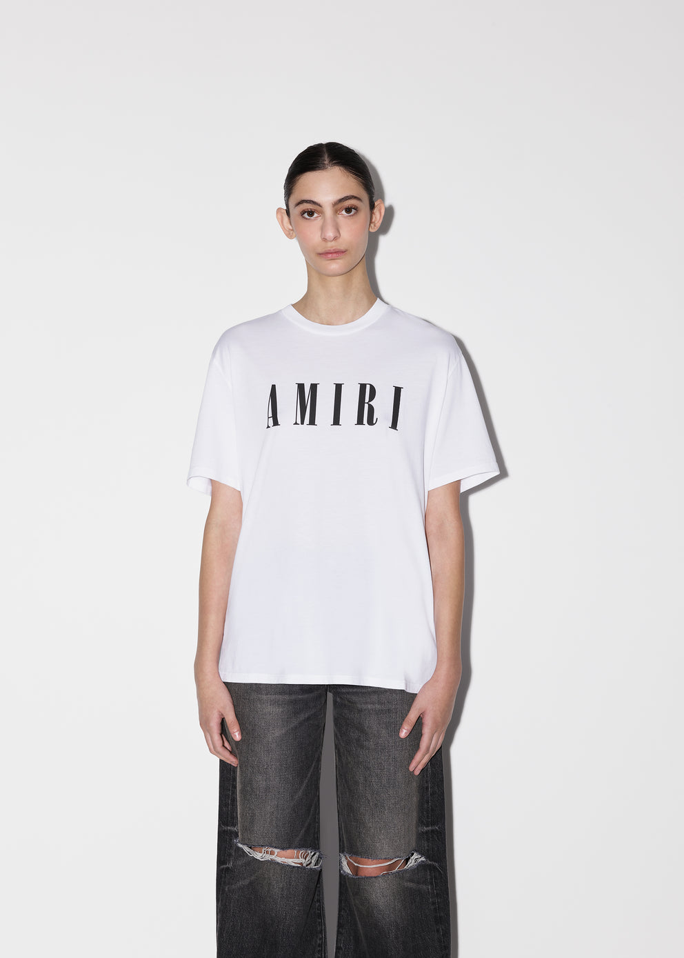 Camisetas Running Amiri Core Logo Mujer Blancas | 2751-HLAXN