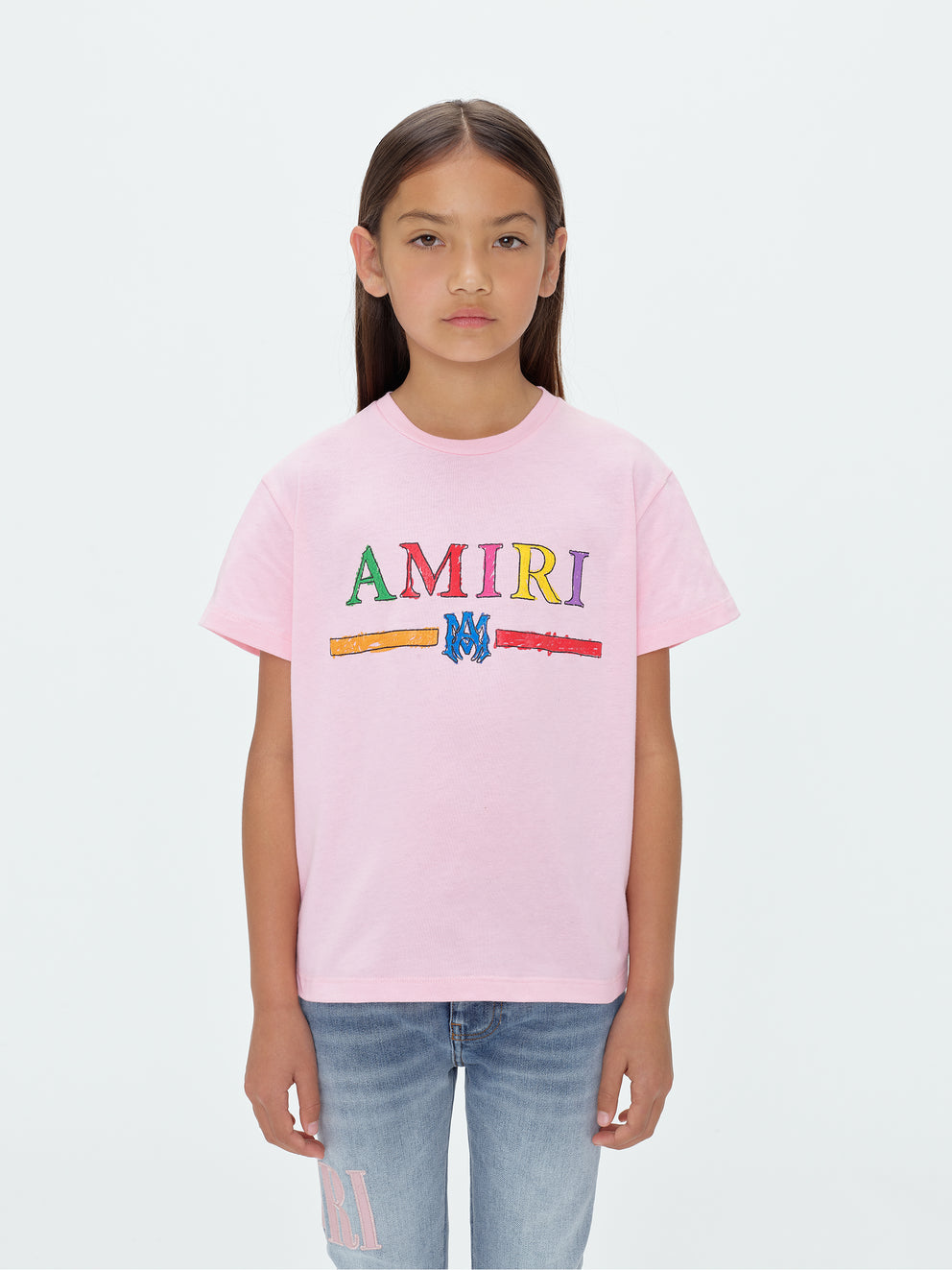 Camisetas Running Amiri Crayon Sketch Ma Bar Niños Rosas | 0512-XSLWJ