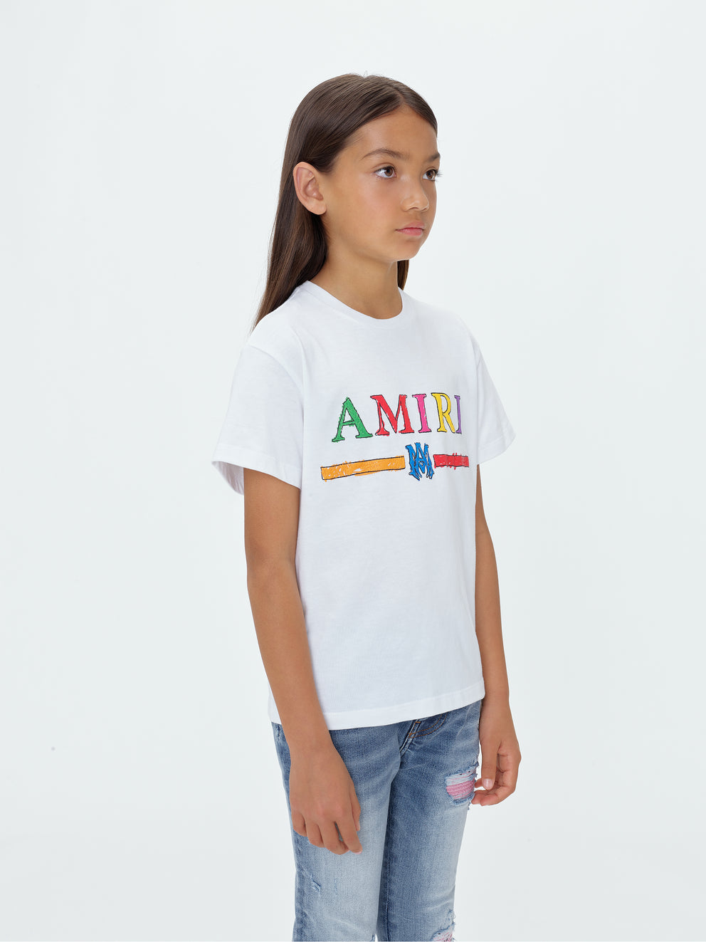 Camisetas Running Amiri Crayon Sketch Ma Bar Niños Blancas | 9862-AICZN