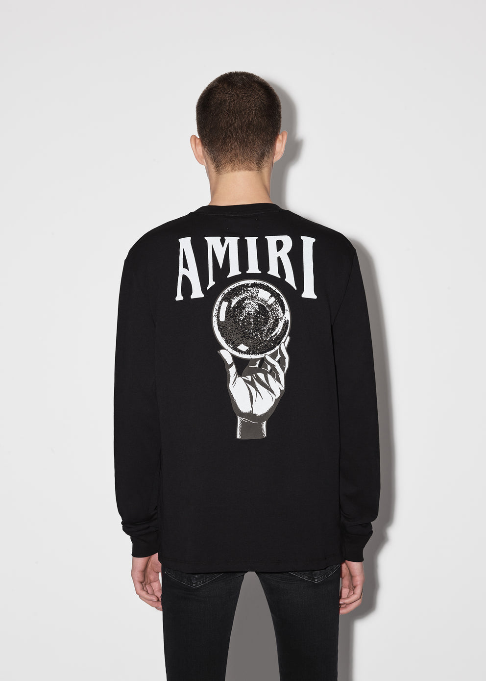 Camisetas Running Amiri Crystal Ball Long Sleeve Hombre Negras | 1298-RHFGE