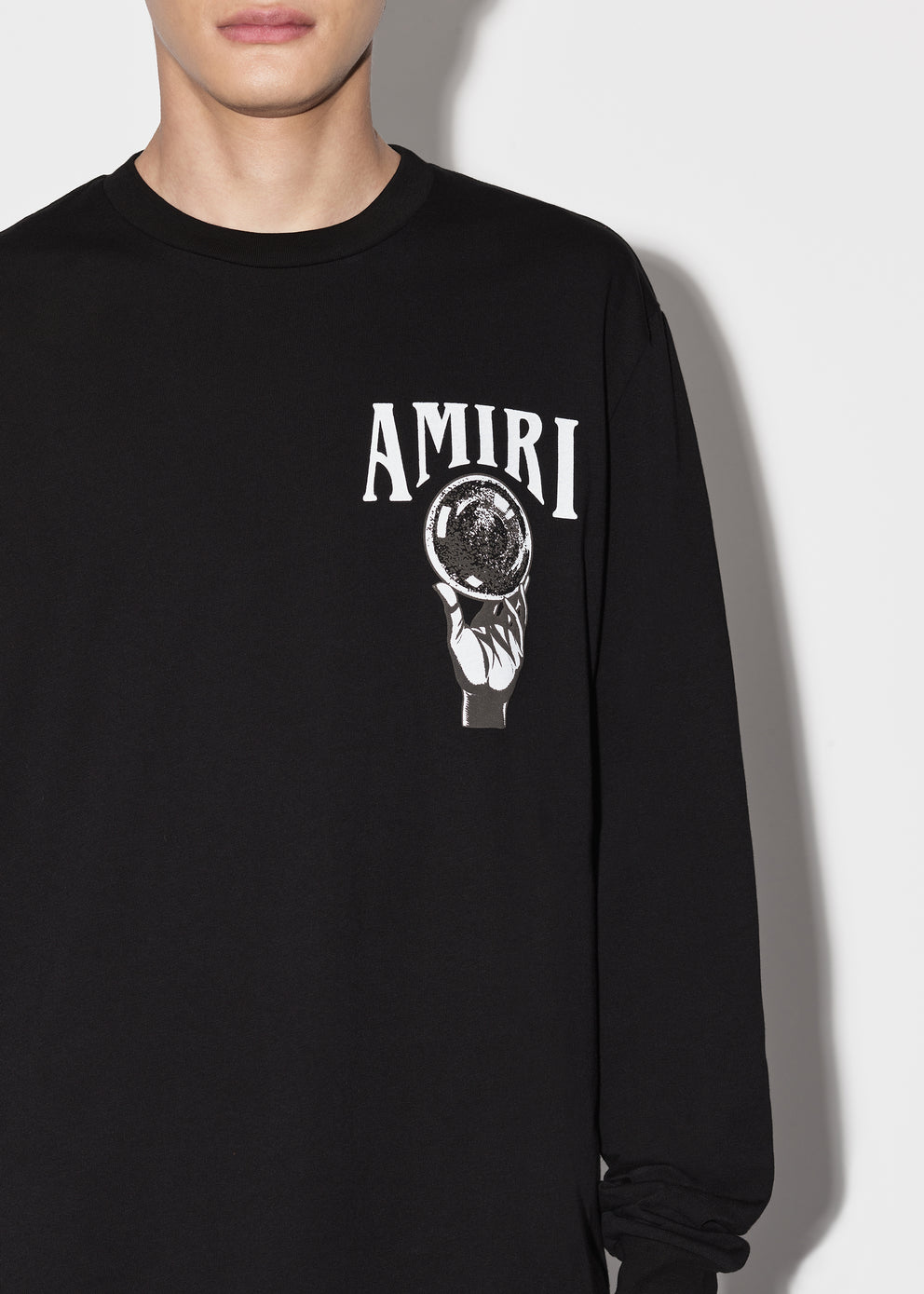 Camisetas Running Amiri Crystal Ball Long Sleeve Hombre Negras | 1298-RHFGE