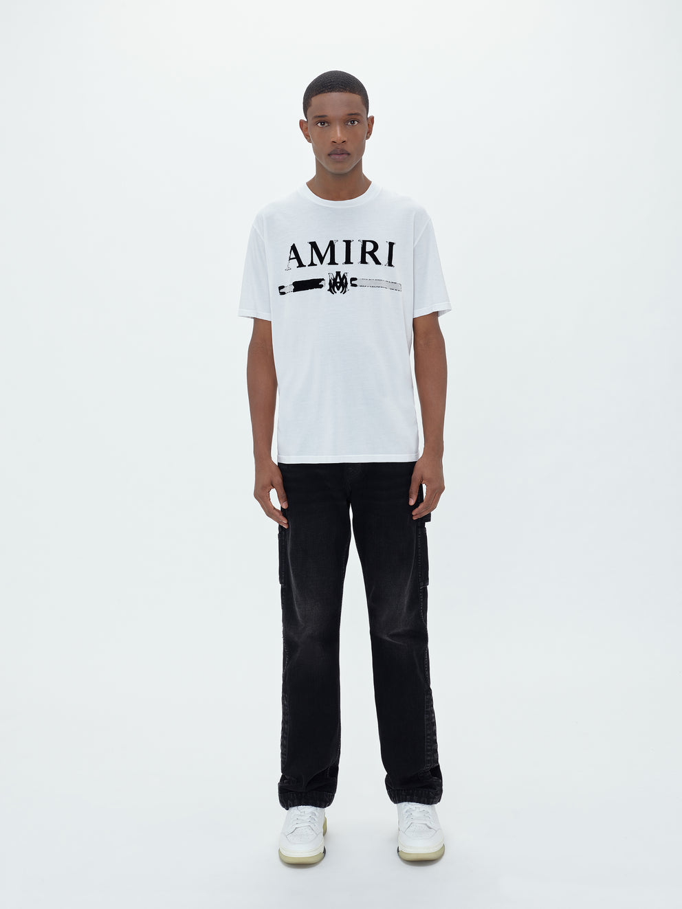 Camisetas Running Amiri M.A. Bar Applique Hombre Blancas | 4308-QBAVM