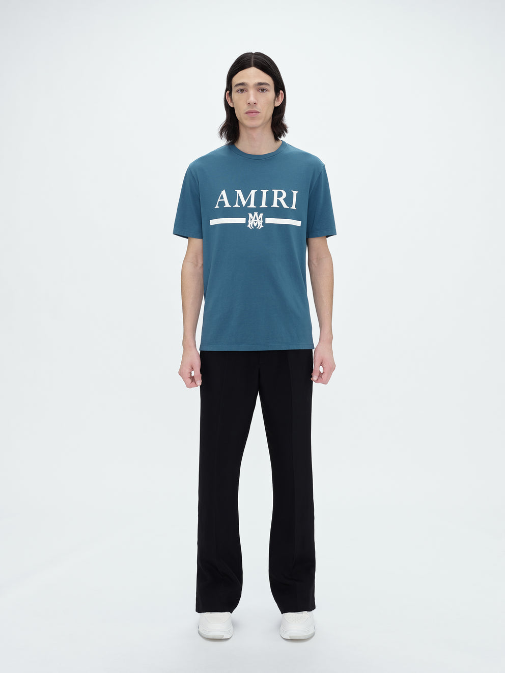 Camisetas Running Amiri M.A. Bar Logo Hombre Turquesa | 2768-UBVQS