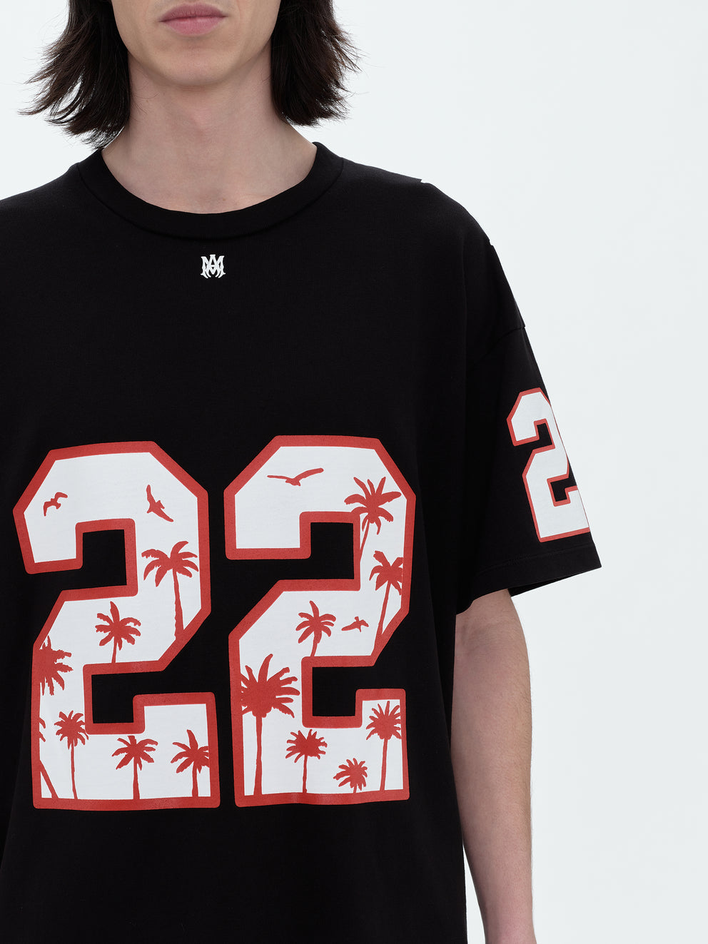 Camisetas Running Amiri Oversized 22 Football Hombre Negras | 9856-ZGVCE