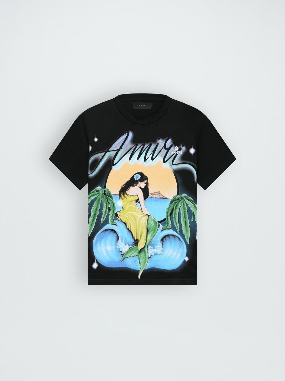 Camisetas Running Amiri Oversized Mermaid Hombre Negras | 0891-QMJET