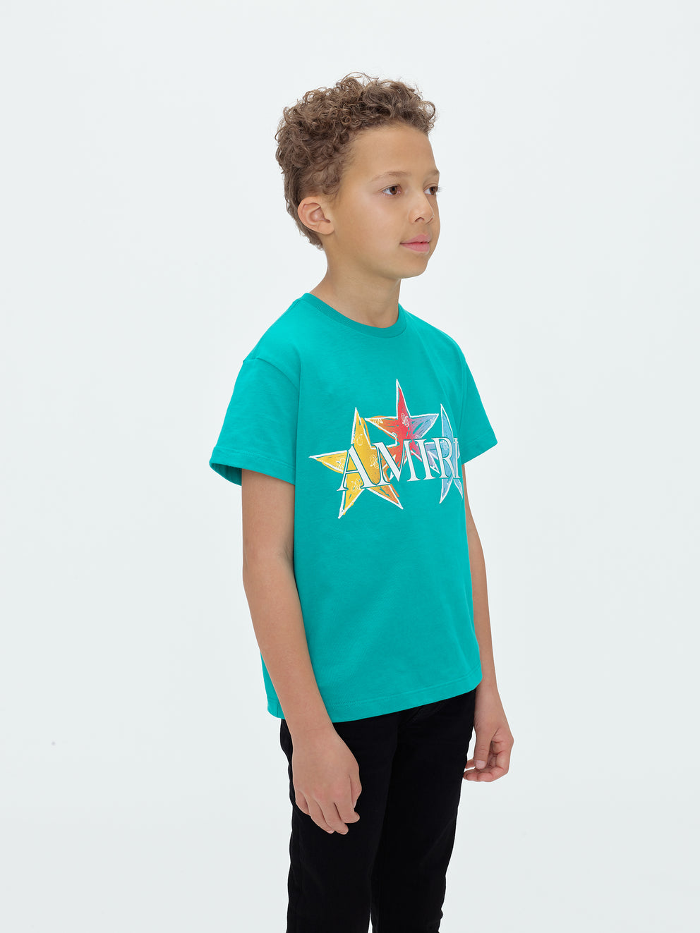 Camisetas Running Amiri Stars Niños Turquesa | 9278-OKWZB