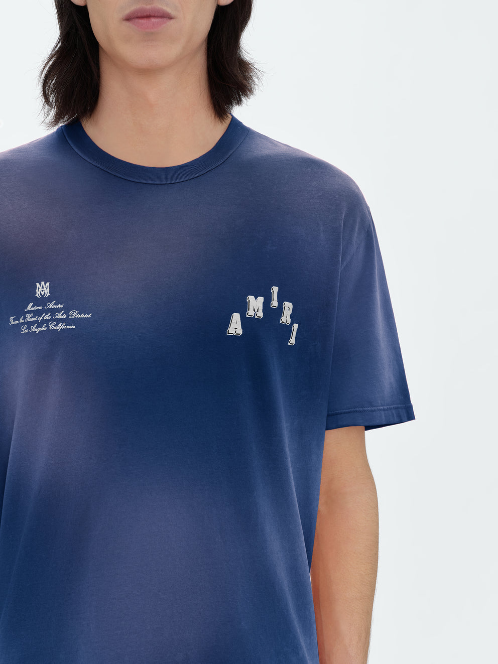 Camisetas Running Amiri Vintage Collegiate Hombre Azules | 2071-CKLRS