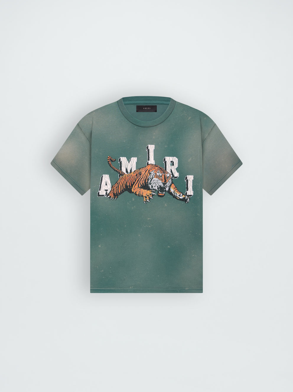 Camisetas Running Amiri Vintage Tiger Hombre Verde | 2765-IACNL