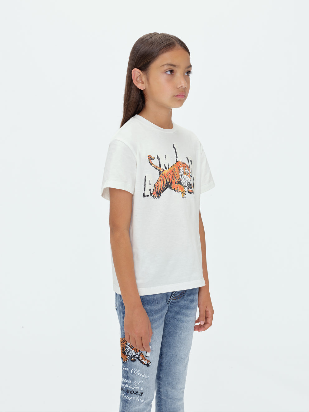 Camisetas Running Amiri Vintage Tiger Niños Blancas | 8946-VWUYJ