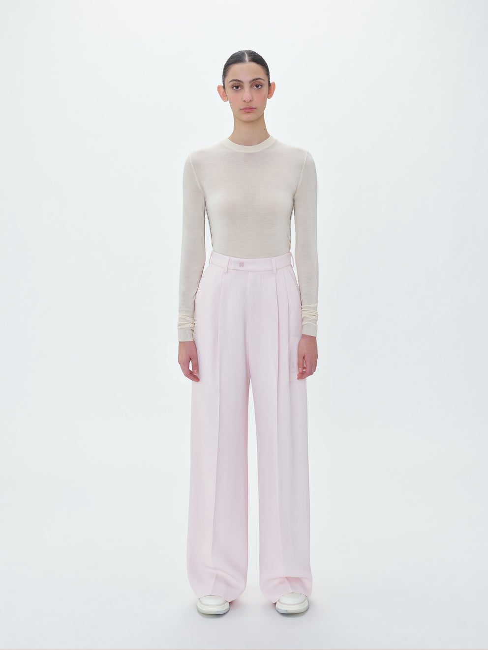 Pantalones Amiri Double Plisado Trousers Mujer Rosas | 6812-TSLID