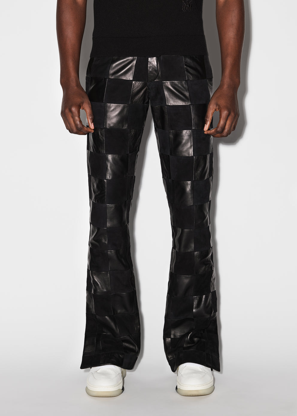 Pantalones Amiri Mixed Check Patch Flare Hombre Negras | 1563-YQVRE