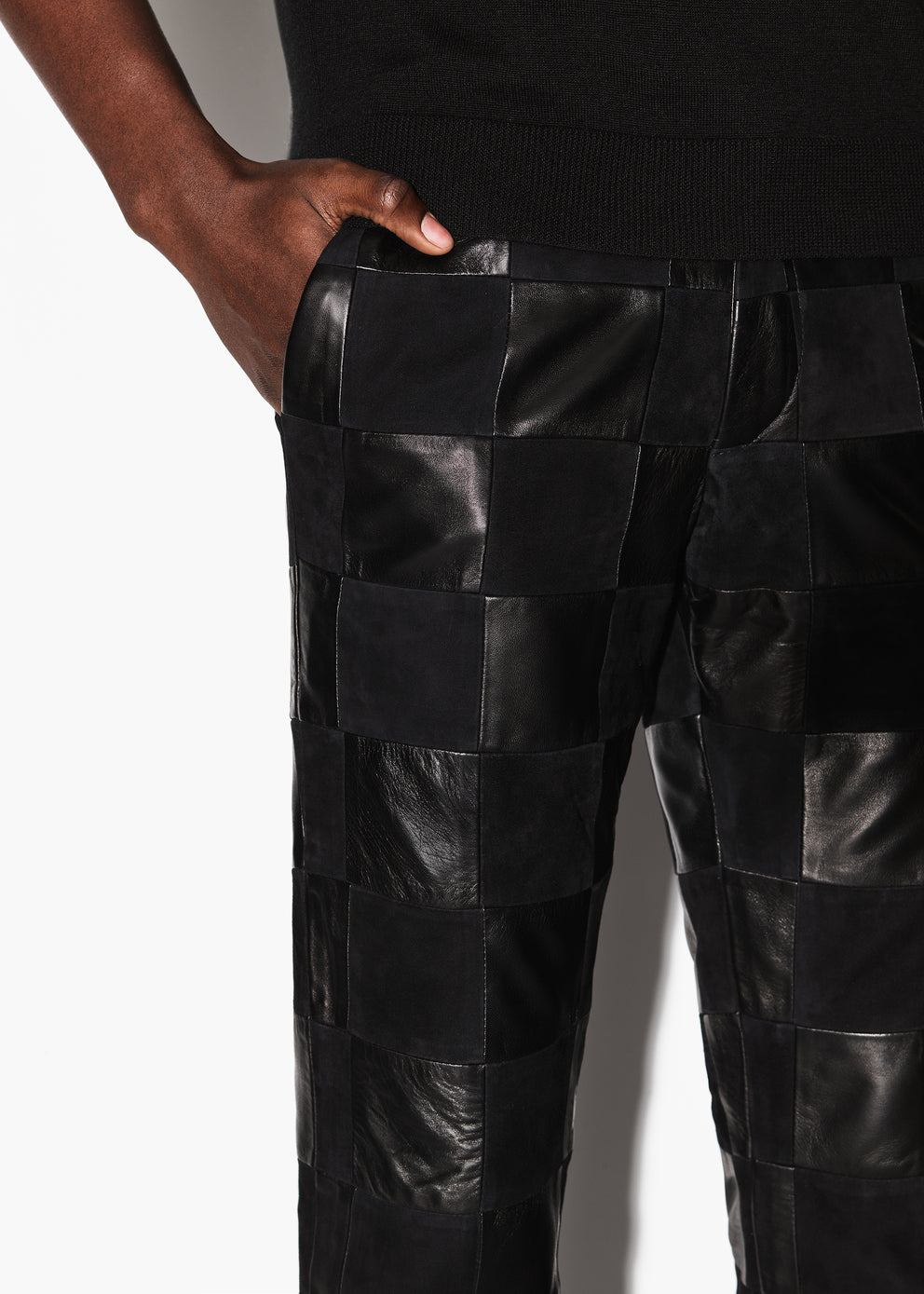 Pantalones Amiri Mixed Check Patch Flare Hombre Negras | 1563-YQVRE