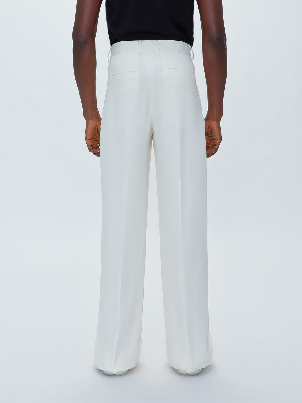 Pantalones Amiri Viscose Double Plisado Trousers Hombre Blancas | 0518-SETWD