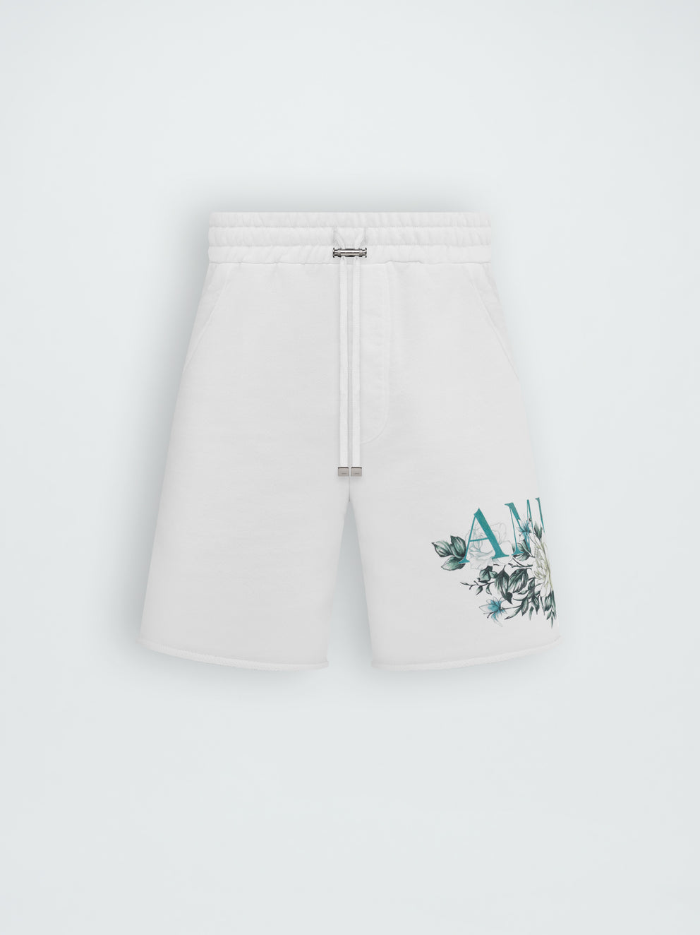 Pantalones Cortos Amiri Floral Logo Hombre Blancas | 5062-AOKXJ