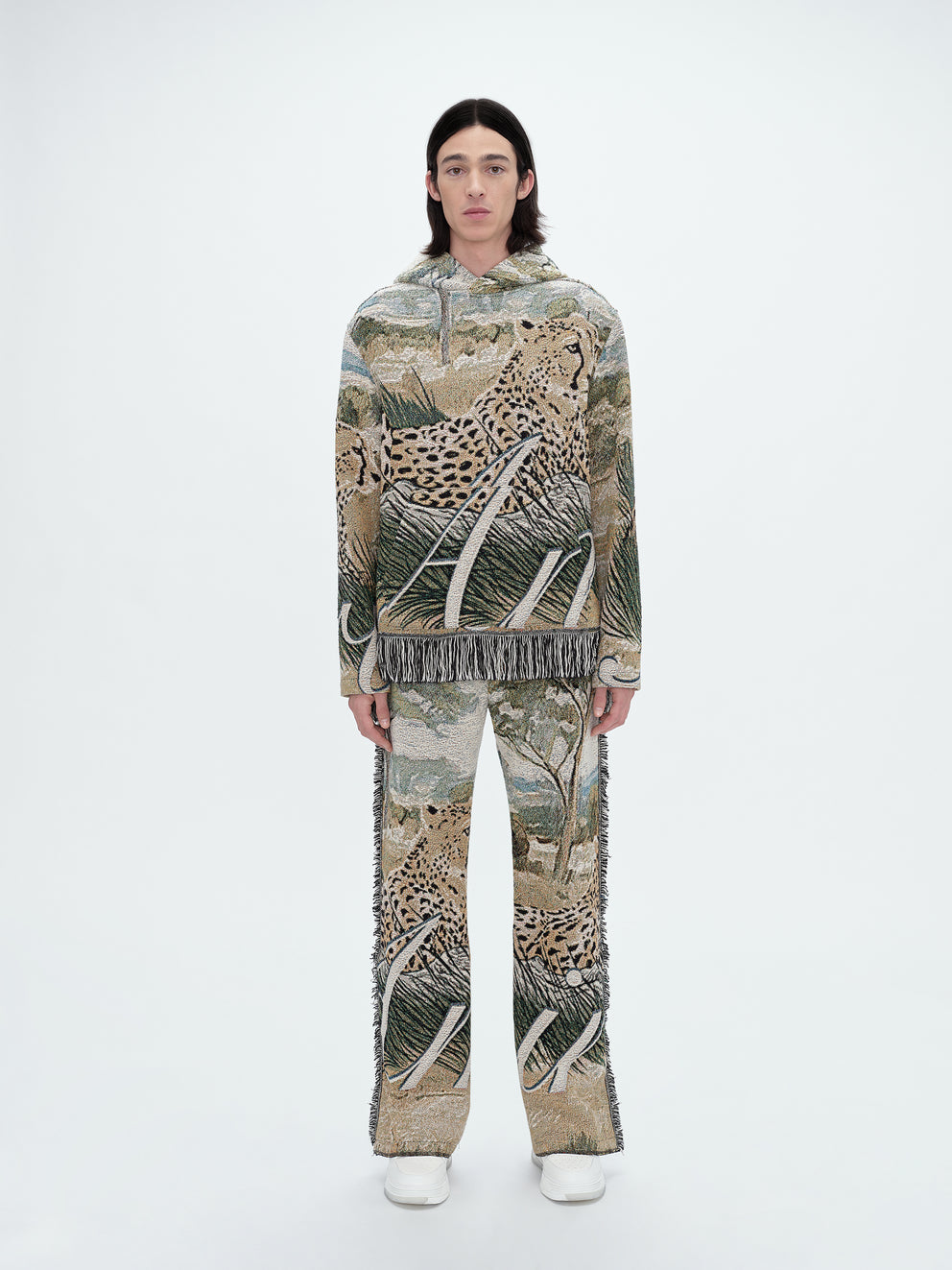 Sudaderas Amiri Cheetah Tapestry Hoodie Hombre Beige | 9718-SCPGW